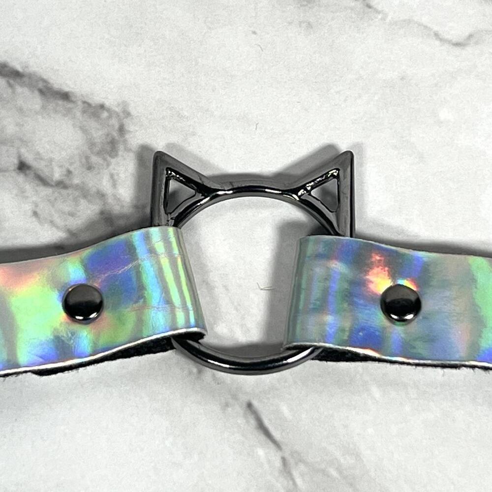 Iridescent Cat Ears Choker - Adjustable